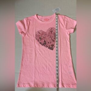 Brand New Jcrew Girl Big Heart Pink Tshirt In A Size 14.